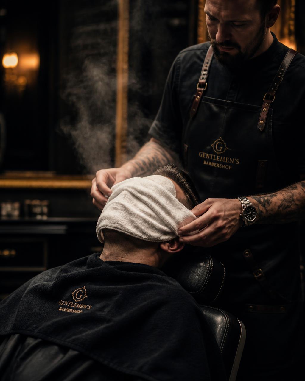 Hot towel treatment during a Royal Package service